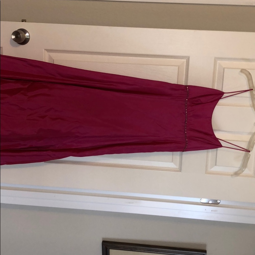 Fuchsia prom dress.